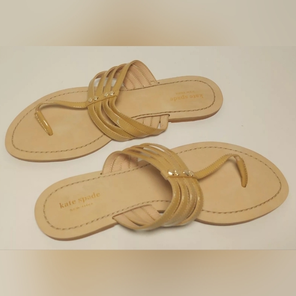 NEW Kate Spade New York Carol Leather Thong Sandal Size 10 - Picture 6 of 9